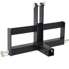3 Pt 2″ Receiver Hitch Drawbar W/Suitcase Weight Bracket for Tractor CAT 1 Black