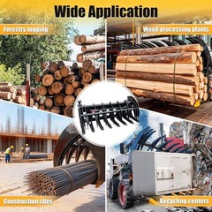 Grabber Attachment For Bobcat Skid Steer 72″ Root Rake Clam Grapple with 8 Teeth