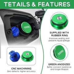 Updated Larger Magnetic Aluminum Tank Gas Cap for 1500 2500 Color: Blue+Green