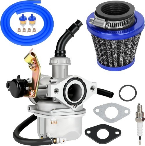 PZ19 Carburetor Carb Cable Choke 35mm Air Filter for 110cc 125cc A Color: Blue