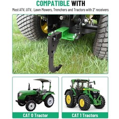 Hitch Lawn Mounted Ripper Middle Buster Plow for ATVs/UTVs Tractor W/2″ Receiver