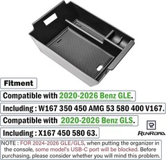 RUNROAD Center Console Organizer Tray Compatible with Mercedes Benz 2020-2026 GL