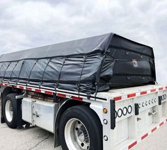 2 Pk Flatbed Heavy Duty 18oz Black Lumber Tarp 20×27 (6′ Drop) – 3 Rows of “D…