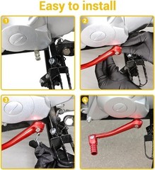 Aluminium Red 11mm Hole Gear Shifter Lever Pedal for 125cc 140cc 15 Color: Red
