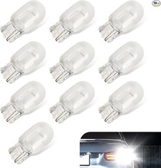 10-Pack T20 White Automotive Bulbs for Brake Lights, Turn Signals Color: White