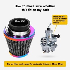 35mm Air Filter for PZ19 PZ20 Carb 90cc 110cc 125cc ATV Quad Go Color: Rainbow