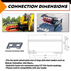 60in Trench Depth Trencher Attachment Chain Ditcher Trench for Bobcat Skid Steer