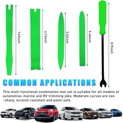 5-Piece No-Scratch Plastic Auto Trim Removal Tool Kit for Car Pan Color: Green