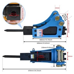 Hydraulic Breaker Hammer Attachment for Mini Excavator Breaker USA Free Shipping
