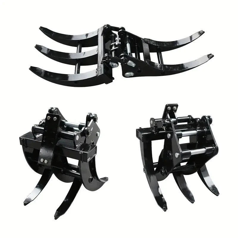 Heavy-Duty Mini Excavator Grabber Attachments Wood Root Grapple 1-2 Tons Diggers