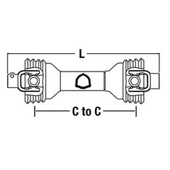 53″ Complete PTO Driveline 1-3/8″ 6 Spline QD x 1-1/4″ Round w/ Pin Hole