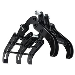 Black Powder Coated Grapple for 0.8-1.8 Tons Mini Excavator 465mm 25mm Hinge