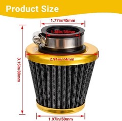 35mm Air Filter for PZ19 PZ20 Carb 50cc 70cc 90cc 110cc Scooters Dirt B-Gold