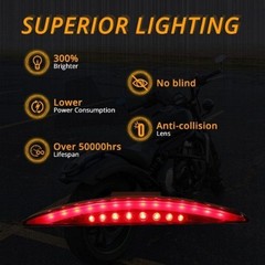 Motorcycle Rear Fender Tail Light – LED Tip Brake Lamp Fit for CVO Red Tip Brake