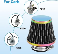 35mm (1-3/8″) Motorcycle Air Filter Compatible with 125cc 110cc Color: Rainbow