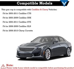 Gas Cap, Fuel Tank Cap Compatible with 2006-2013 Corvette, 2005-2011 CTS, 2005-2
