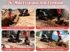 26″ Mini Excavator Arm Extension – Heavy-Duty Steel