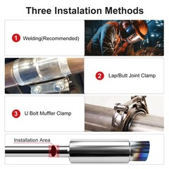Exhaust Muffler, 2.25″ Inlet 3″ Outlet Stainless Steel Universal Exhaust Tip,…