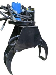 Agrotk Hydraulic Rotating Log Grapple for Mini Excavator with Motor Attachment
