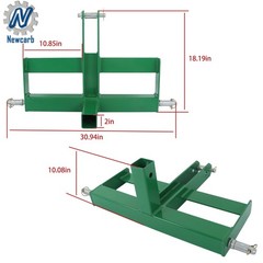 3 Point 2″ Receiver Hitch Drawbar For Cat 1 W/ Suitcase Weight Brackets Green