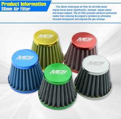 Motorcycle Air Filter 38mm for 110cc 125cc Coolster CRF Dirt Pit Color: Green