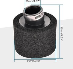 Air Filter 35mm Bent Foam Cleaner for 50cc 70cc 90cc 110cc ATV 35mm Black