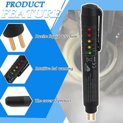 Brake Fluid Tester Pen with 5 LED Display, Professional Moisture Tester for DOT-