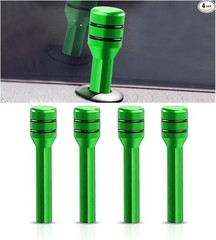 4PCS Aluminum Alloy Car Door Lock Knobs, 1.96×0.47 Inch Inner Doo Color: Green