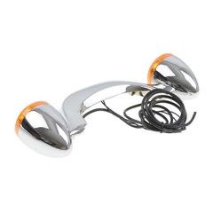 MACHSWON Bullet Rear Brake LED Light Bar Turn Signal – Silver+Yellow Motorcyc…