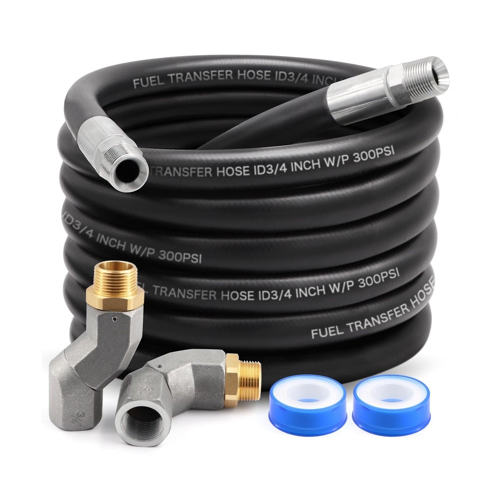 20FT 3/4inch NPT Fuel Transfer Hose Farm Tank Hose and 2PCS Fuel Swivel with …