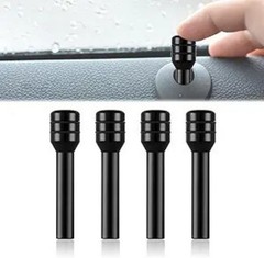 4PCS Aluminum Alloy Car Door Lock Knobs, 1.92″ x 0.39″ Inner Door Color: Black