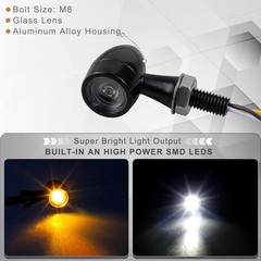 Universal Motorcycle Turn Signals Switch Color: black 2 with amber/white light