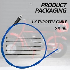 Universal 50 Inch Go Kart Throttle Cable with Pedal Brake an Color: Cable-blue