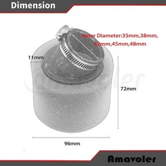 Bent Foam Air Filter 35mm 38mm 42mm 45mm 48mm Red Aftermarket Parts Fit for 5…
