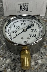 Pressure Gauge 0-300 Liquid 2-1/2″ Dial SS Casing 2141GXB300 Valley Industries