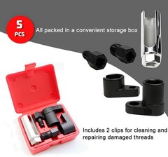 A ABIGAIL 5 PCS Automotive O2 Oxygen Sensor Socket Offset 02 sensor Red