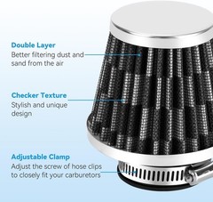 35mm (1-3/8″) Air Filter Compatible with 110cc 90cc 70cc 50cc AT Color: Silver