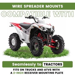 Barbed Wire Unroller Bolt-On ATV Adaptor with 2″ Receiver Hitch For Fencing