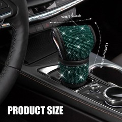 Bling Crystal Rhinestone Gear Shift Knob Cover for Cars, Sparkly Color: Green