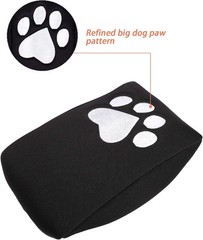 Neoprene Center Console Armrest Pad Cover Black Dog Paw Print Protector Cushion