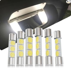 28mm Sun Visor Vanity Mirror LED Bulbs, 29mm Car Bulb 6000K White Light, DC 12V