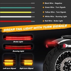 Front Rear Motorcycle Led Turn Signals, Universal White Amber Fork Light Strip,