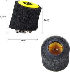 Foam Air Filter, Universal Motorcycle 35mm Replacement High Perform Size: 35MM