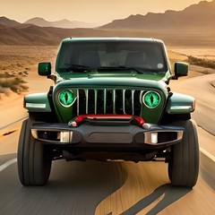 2024 Wrangler Headlight Decals Pair, 3D Round Eye Stickers for He Color: Green