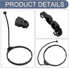 Fuel Tank Cap Tether Strap with Clip, Replacement for OEM #91594-SNA-A01 and 176