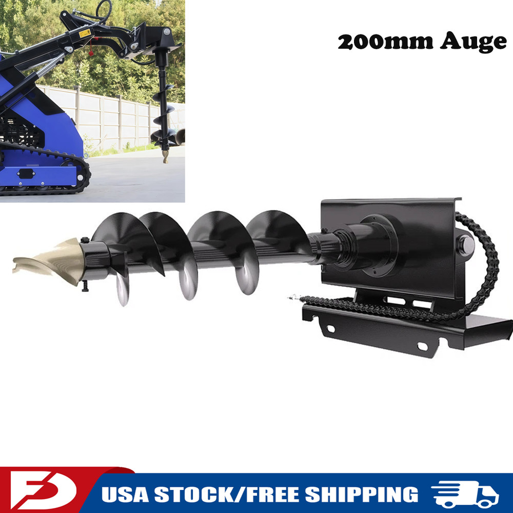 NEW 8” Auger for Mini Skid Steer Loader Attachment Post Hole Drill USA Stock