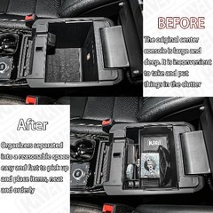 Center Console Organizer Compatible with Explorer 2020 2021 2022 Color: black