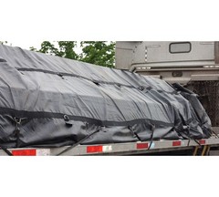 Flatbed Heavy Duty 18oz Vinyl 3 Pc Waterproof Lumber Tarp (8′ Drop) – Black