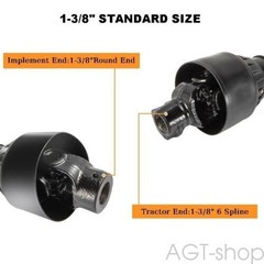 AGT 39″-51″ Shaft PTO Driveshaft for Tractor 1-3/8″ 6 Spline/Round Rotary Cutter