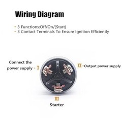 Universal 12V 3-Position Ignition Switch with Key (Off/On/Start) and 2 Keys for